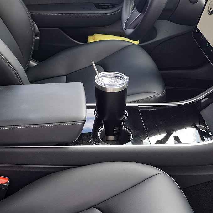 WETOWETO 20oz Tumbler, Stainless Steel Vacuum Insulated Coffee Tumbler Cup, Double Wall Powder Coated Leak-proof Travel Coffee Mug Cup (Black, 1 Pack)