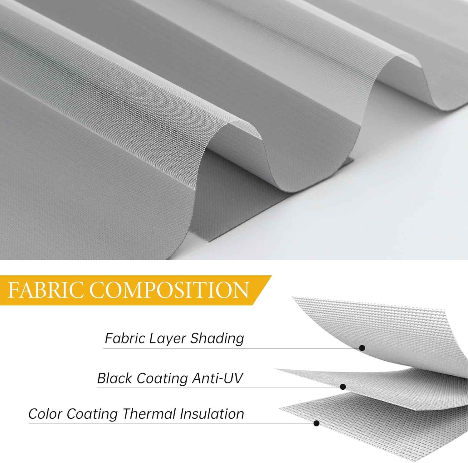 Zebra Blinds, Cordless Blinds for Windows, Roller Shades, Double Layered, Sheer Privacy or Light Filtering Shades for Day and Night, Window Blinds for Home, Office, 34W X 64H, White