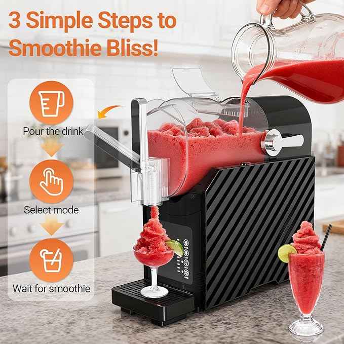 Erivess 88oz Slushie Machine for Home - No Ice Needed Slushy Maker with Self-Cleaning, Professional Frozen Drink Maker, Ice Cream & Smoothie Machine for Frozen Margaritas, Frappés, Cocktails