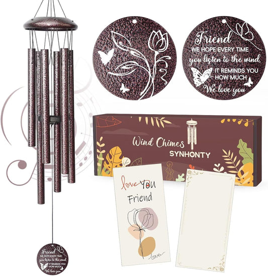 25''Wind Chimes,Best Friend Birthday Gifts for Women, Woman, Thanksgiving,Christmas Day Gifts Ideas for Friendship Rreminder.