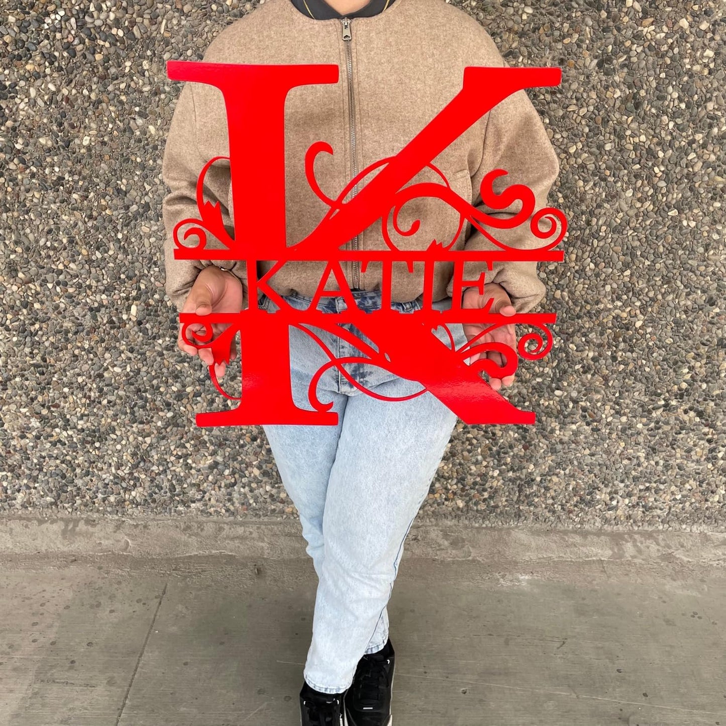 Personalized Metal Name Signs, Split Letter Monogram Wall Art Decor, Durable Steel Family Last Name Decor, Custom Signs Indoor or Outdoor, Personalized Wedding Gifts, Housewarming Gift