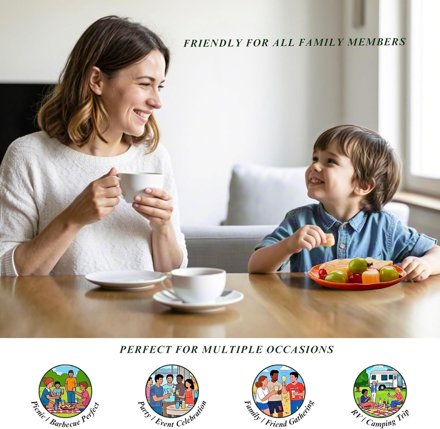 6.7-Inch Melamine Dessert Plates (Set of 6) - Unbreakable and Reusable Dinnerware with Ceramic Feel, Stackable and Dishwasher-Safe (Multi-color)