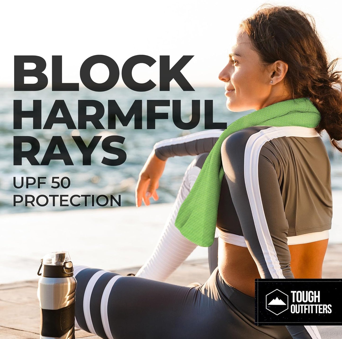 Tough Outdoors Cooling Towels for Neck Face - Neck Cooling Towel for Hot Weather Yoga Sports Golf Sweat - Instant Cold Towel