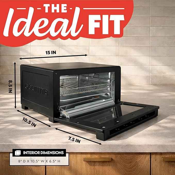 Gourmia Toaster Oven Digital Air Fryer - Convection Mode with 4 Slice Capacity, 3 Rack Positions, 12 Presets, Toast, Bagel, Bake, Roast, Broil, Dehydrate, Popcorn, Fits 9" Pizza, Black