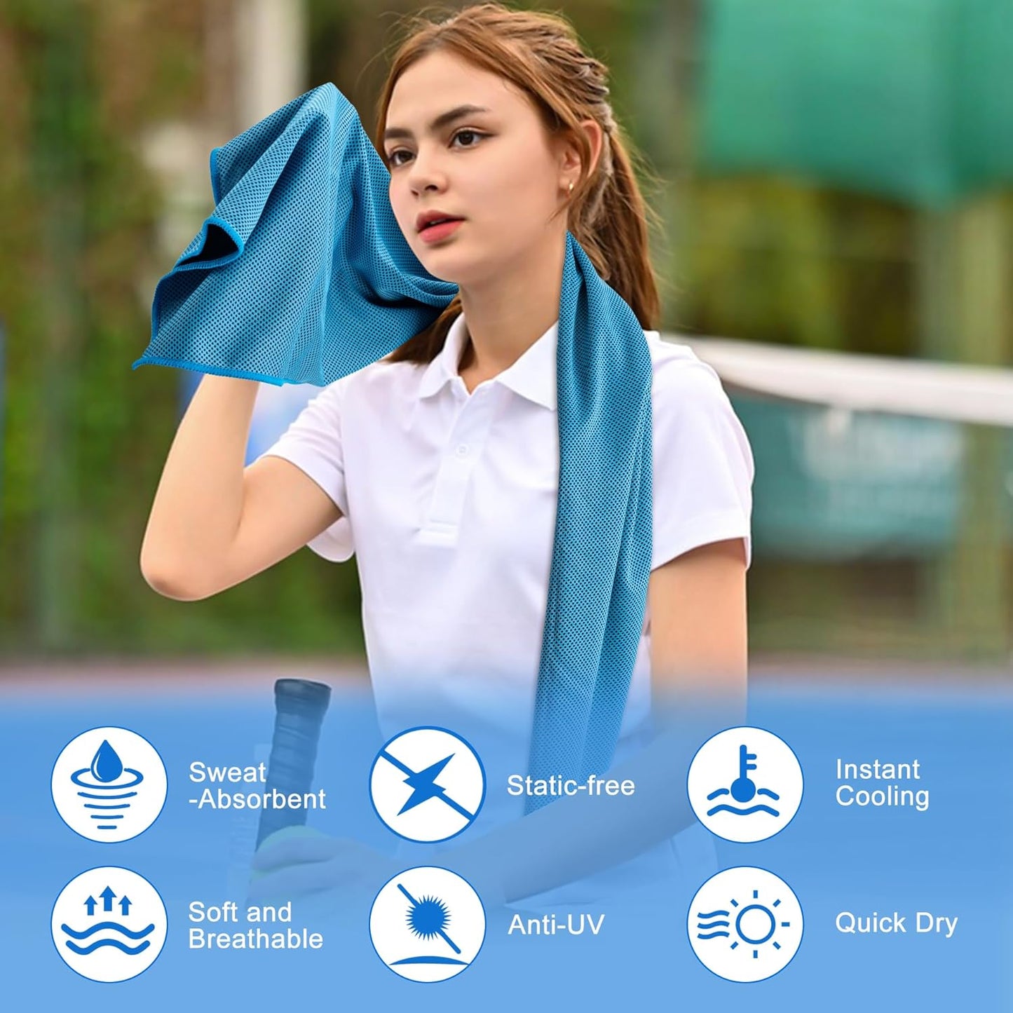 Aegero 4 Pack Cooling Towel (40"x12"), Cooling Neck Wraps,Soft Breathable Chilly Towel, IceTowel, Microfiber Towels for Yoga, Sport, RunninGym, Camping, Fitness, Workout & More Activities(Multicolor4)