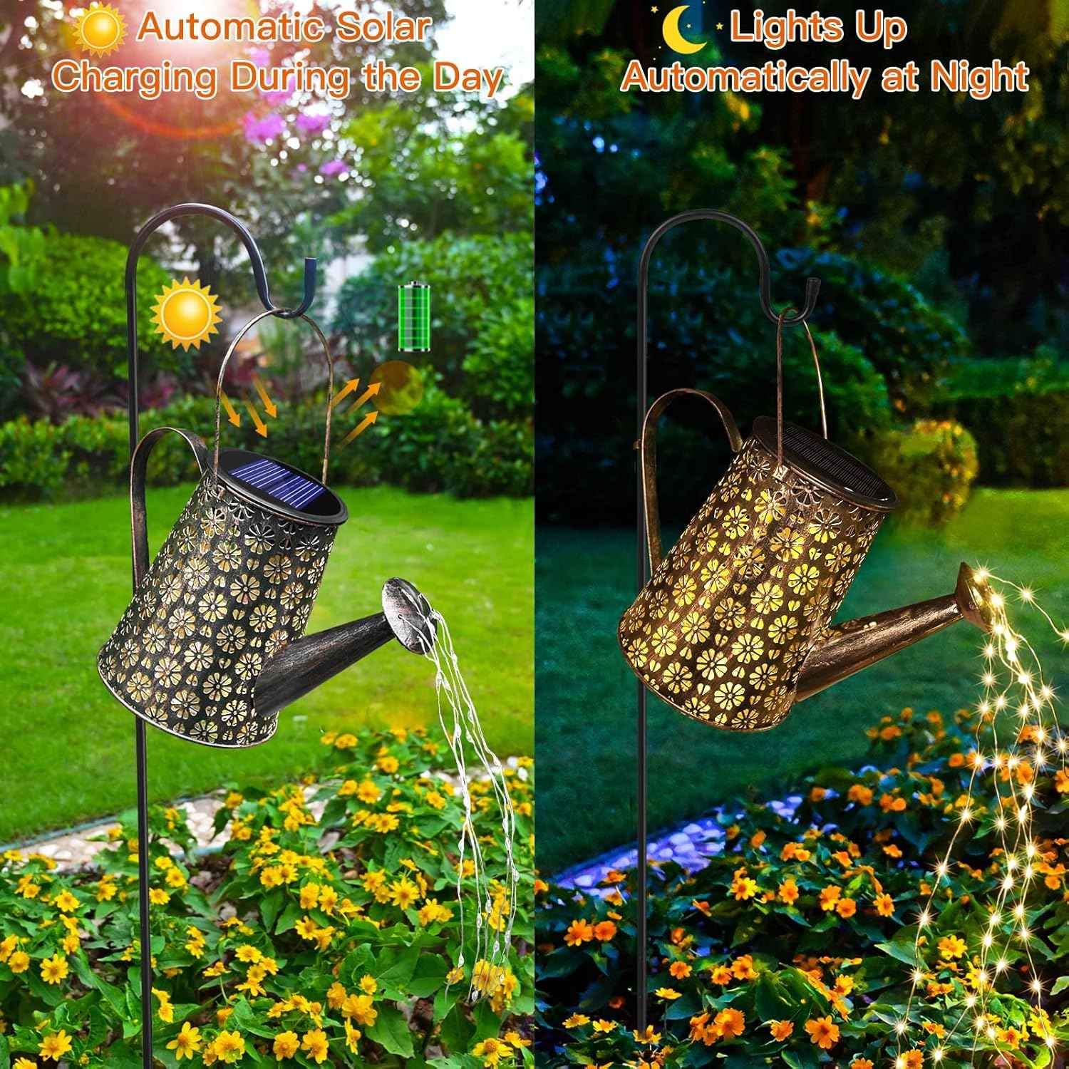 Solar Watering Can with Lights,Solar Outdoor Garden Decor Waterproof Large Hanging Lantern Landscape Lights Outside Decorations for Yard Clearance Porch Patio Pathway Gardening Gift