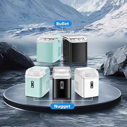 OLIXIS Nugget Ice Maker Countertop, Portable Ice Machine with 1.7L Water Tank, 26LBS/24H Fast Production, Auto-Cleaning & Quiet Operation, with Basket & Scoop, for Home Party Camping RV, Green