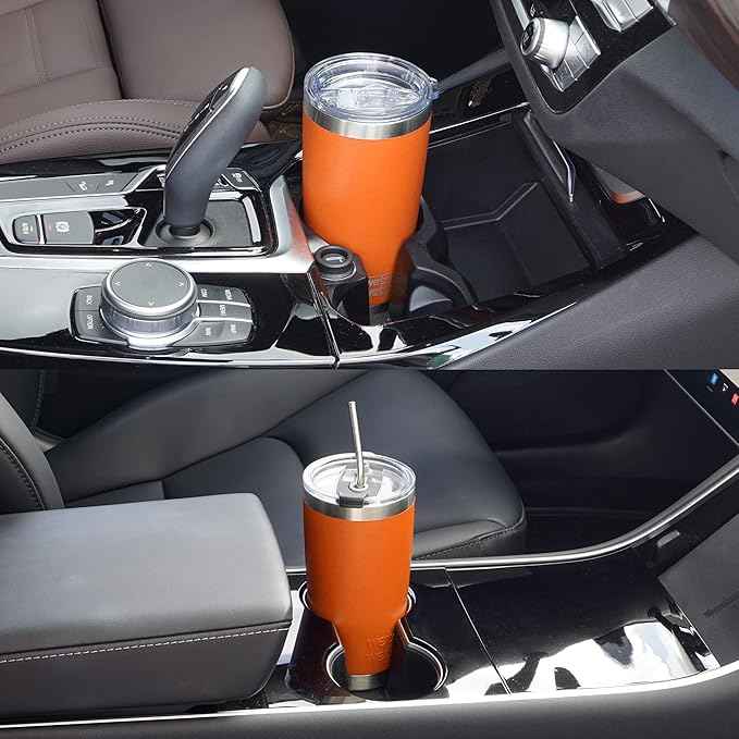 WETOWETO 20oz Insulated Stainless Steel Tumbler, Double Wall Vacuum Leak-proof Travel Coffee Mug, Powder Coated Water Cup (Orange, 1 Pack)