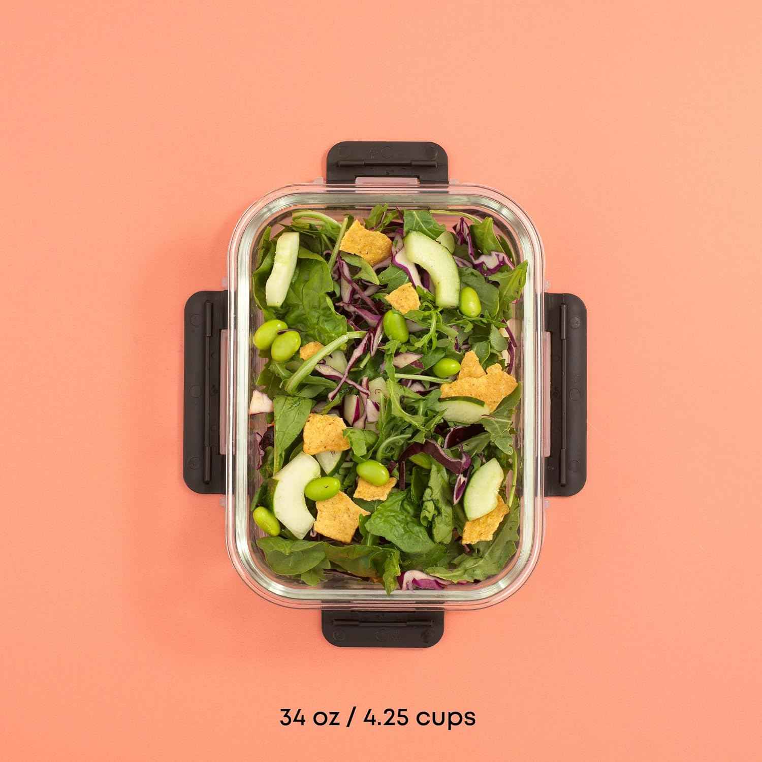 JoyJolt Glass Food Storage Containers with Lids. 5 Pack Glass Meal Prep Containers Reusable 35oz Single Compartment Airtight Container Set. Lunch Containers for Adults and Kitchen Storage Containers