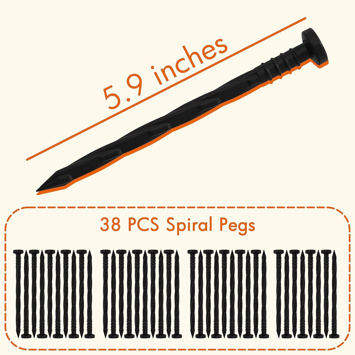 Gardzen 1.5" x 33' Landscape Edging Kit, Garden Edging Coil Comes with 40 Pcs Spikes, No Dig Lawn Border Design