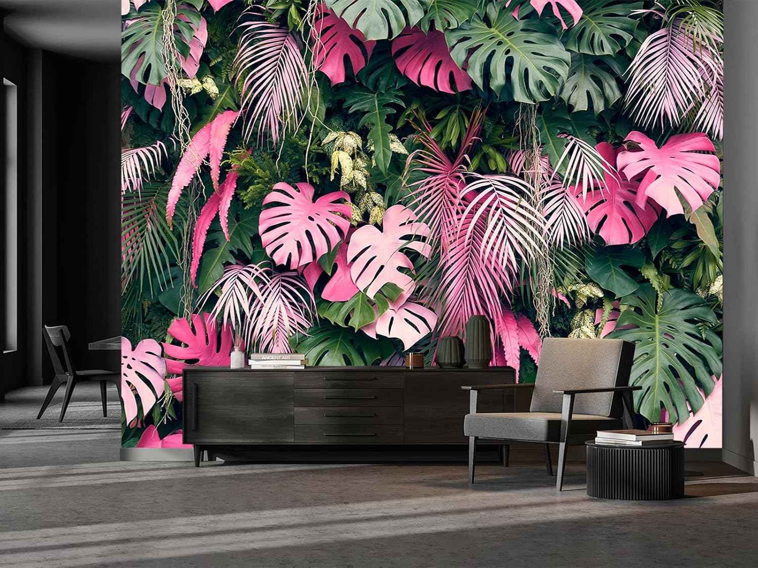 Cliouar-Wall Mural Wallpaper for Bedroom Living Room 3D Mural Monstera Tropical Plant Green Plant Banana Leaf Palm Leaf 158" x 110"(Not Peel and Stick)