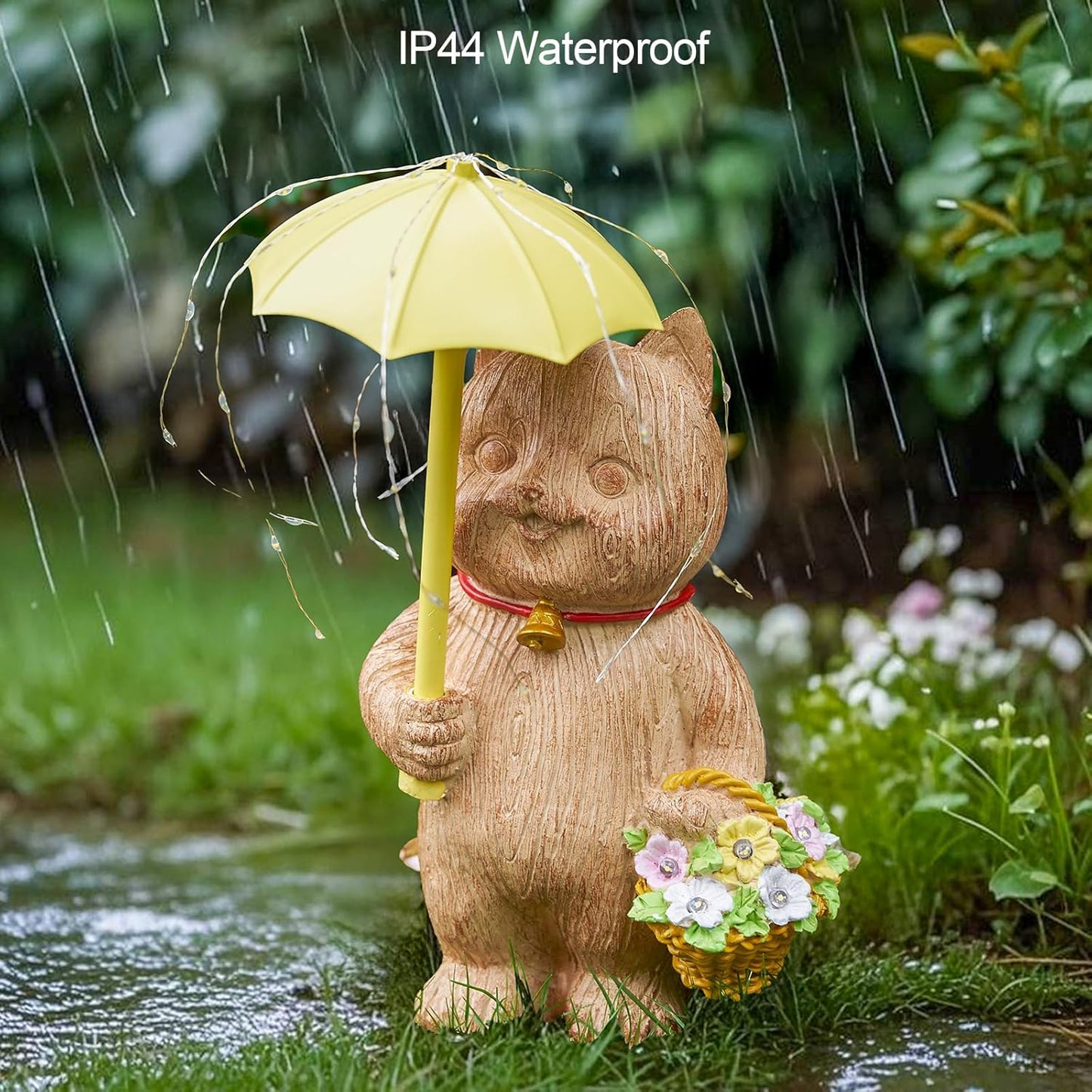 RM ROOMERS Cat Garden Decor with Lights Outdoor Solar Cat Statue Decor for Yard Porchm Lover Gifts for Women Lights Gardening Housewarming Retirement Lawn Ornaments