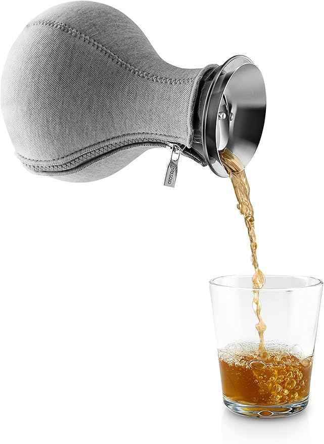 EVA SOLO | Tea-maker 1.0l | Drip-free Borosilicate Glass with Insulating Neoprene Cover | Danish Design, Functionality & Quality | Dark Grey