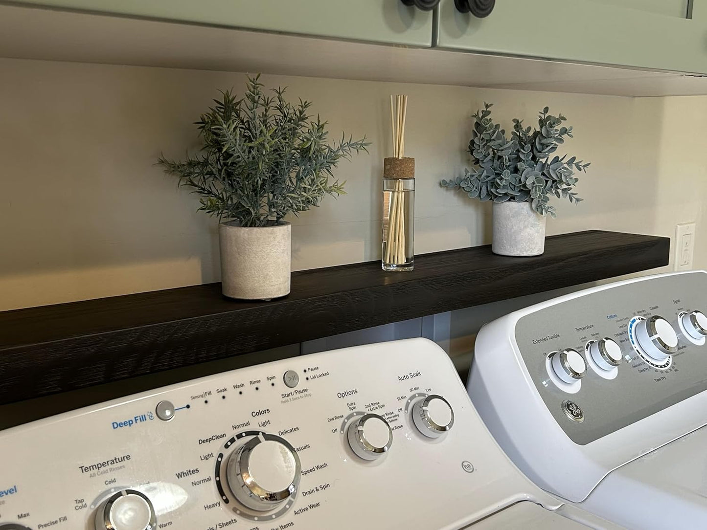 joelsantiques - 60 Inch Wooden Floating Shelves for Wall - 60x6x2 in - Made of Natural Wood - Long Heavy Duty Rustic Wall Shelves for Bedroom - Perfect for Living Room, Kitchen - Black