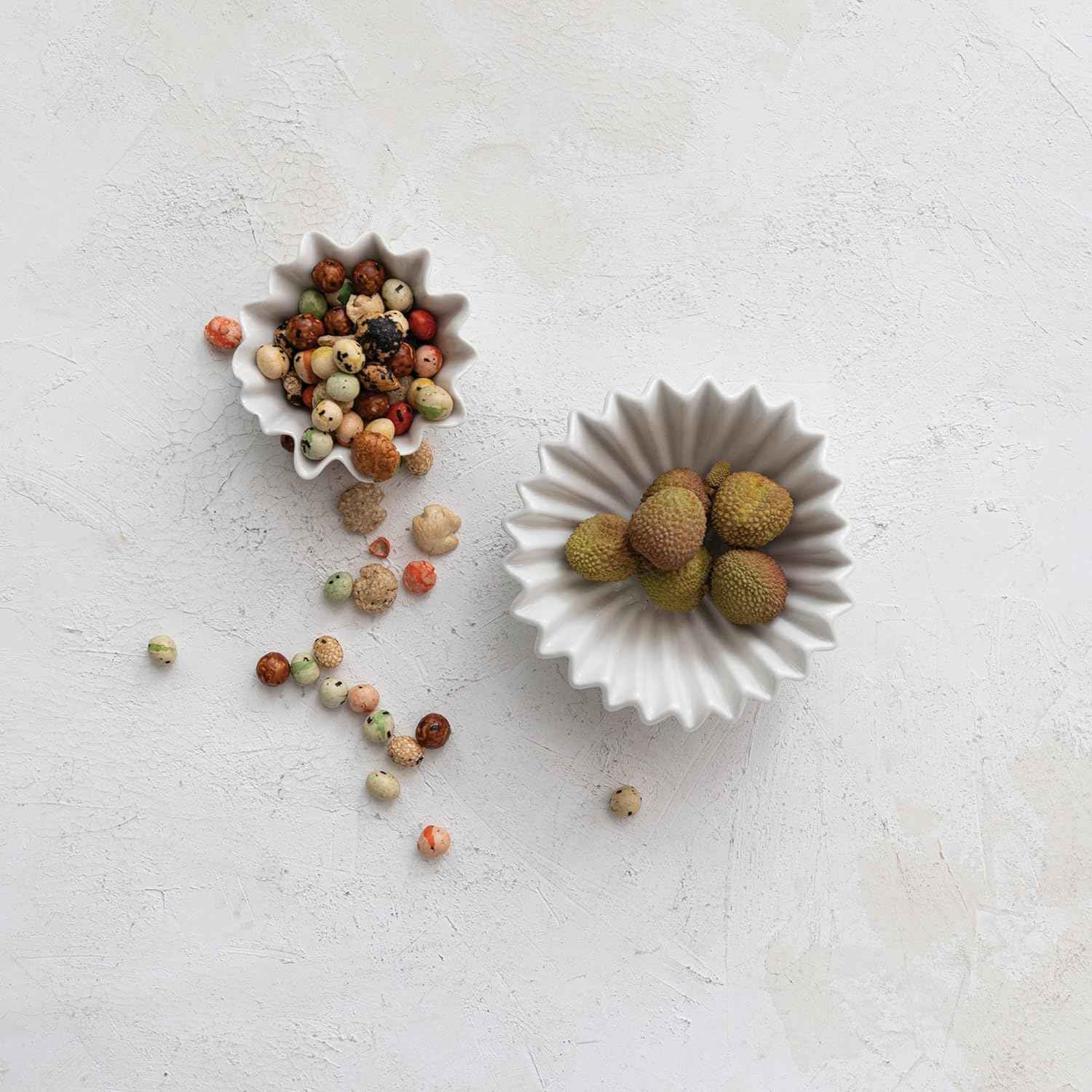 Fluted Stoneware Bowl, White