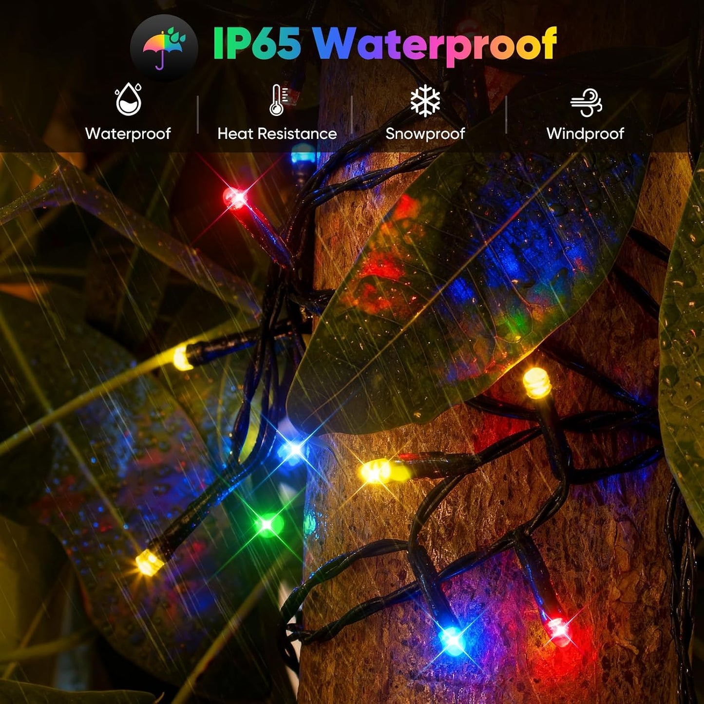 Brightever Solar String Lights for Outside, 2-Pack Total 92FT 240 LED Solar Powered Fairy Lights IP65 Waterproof, Outdoor String Light for Patio, Yard, Tree, Balcony, Garden Decorations, Multicolor