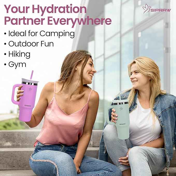 30oz Tumbler with Handle and Straw Insulated Stainless Steel Travel Mug Vacuum Double Wall Coffee Cup Leak Resistant Lid BPA-Free Cup Holder Friendly for Hot & Cold Drinks, Pink