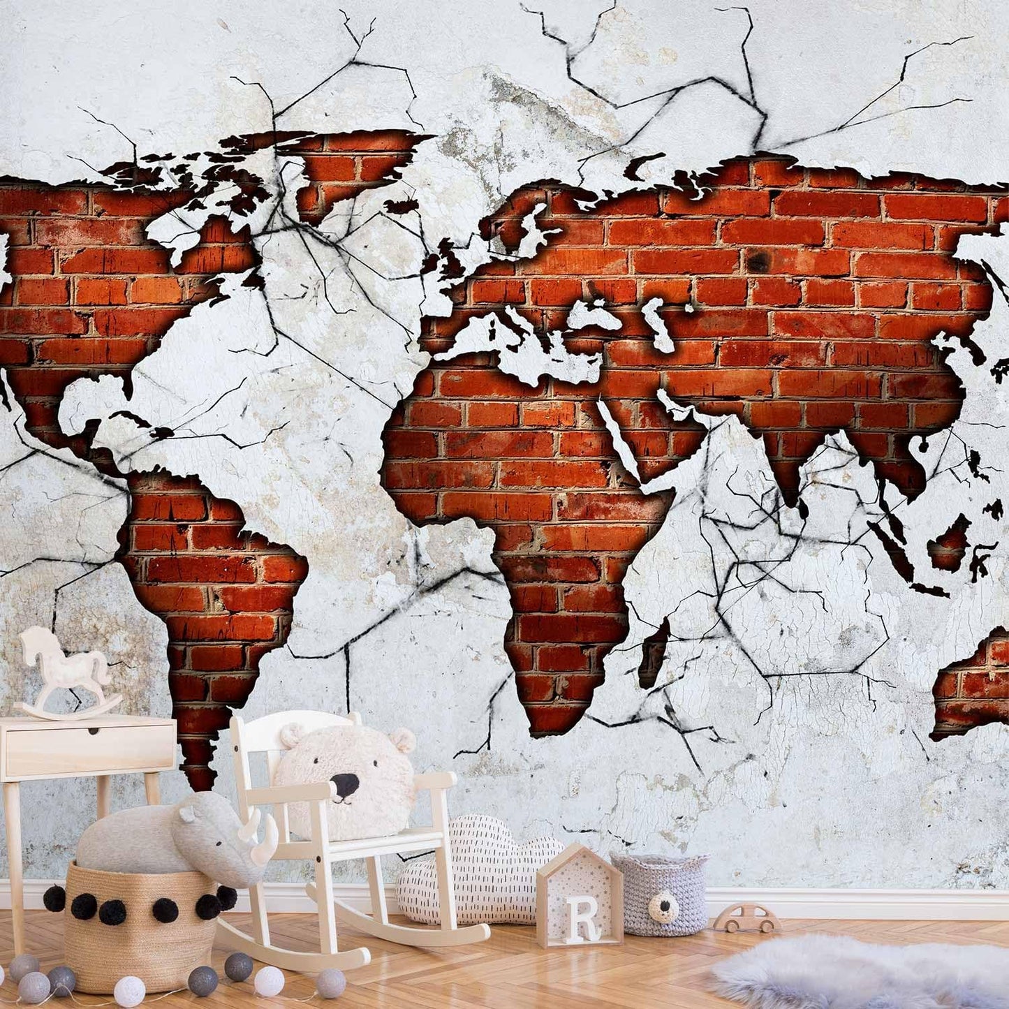 artgeist Wall Mural World Map 96x69 in - XXL Peel and Stick Self-Adhesive Wallpaper Removable Large Sticker Foil Wall Decor Print Picture Image Design Map of The World k-A-0495-a-a