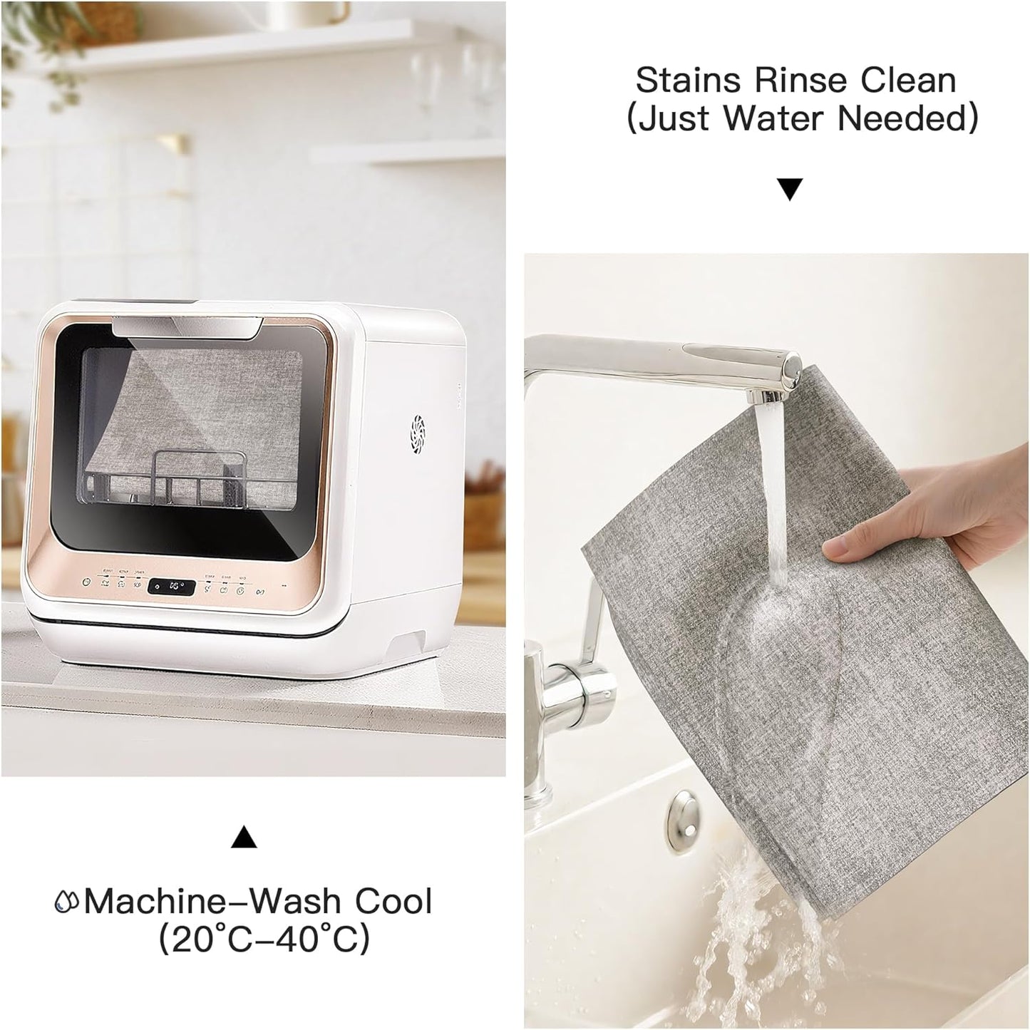 DOLOPL Placemats Set of 8, Reversible Wipeable & Heat Resistant Place Mats, Modern Faux Leather Table Mats for Kitchen, Neutral Waterproof Tablemats for Dining Table Decor, Wedding, Party(Grey)