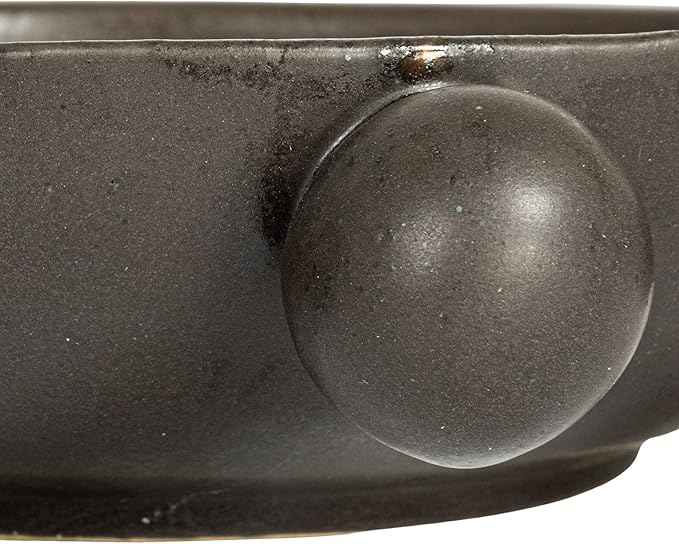Bloomingville 9.75 Inches Stoneware Bowl with Orbs and Reactive Glaze, Black