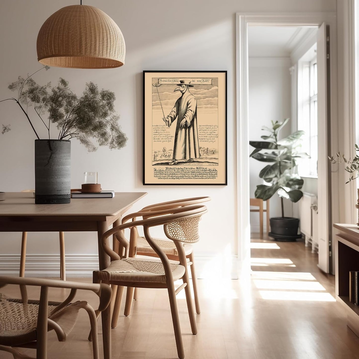 Poster Master Vintage Doctor Schnabel from Rome Poster - Retro Plague Doctor Print - Medieval Art - Gift for Men & Women - Great Wall Decor for Dorm, Living Room or Bedroom - 8x10 UNFRAMED Wall Art