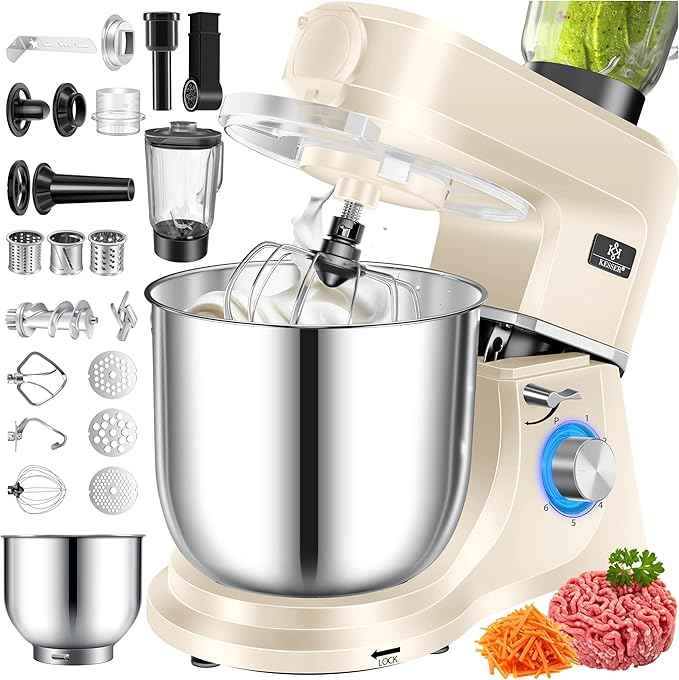 KESSER® K-KM 3000 Universal 3-in-1 Food Processor with Meat Grinder, Kneader | Multi-Function Blender | 1.5L Juice Extractor, Sausage Kit, Pasta and Biscuit Moulds, Cream
