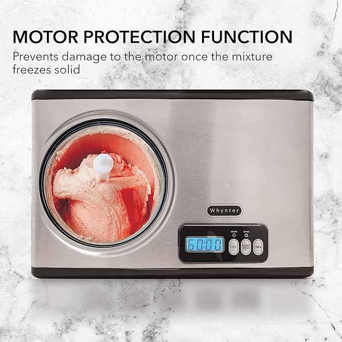 Whynter Ice Cream Maker Machine 1.6 Qt. Automatic with Built-In Compressor, LCD Digital Display & Timer, No Pre-Freezing, ICM-15LS, Stainless Steel