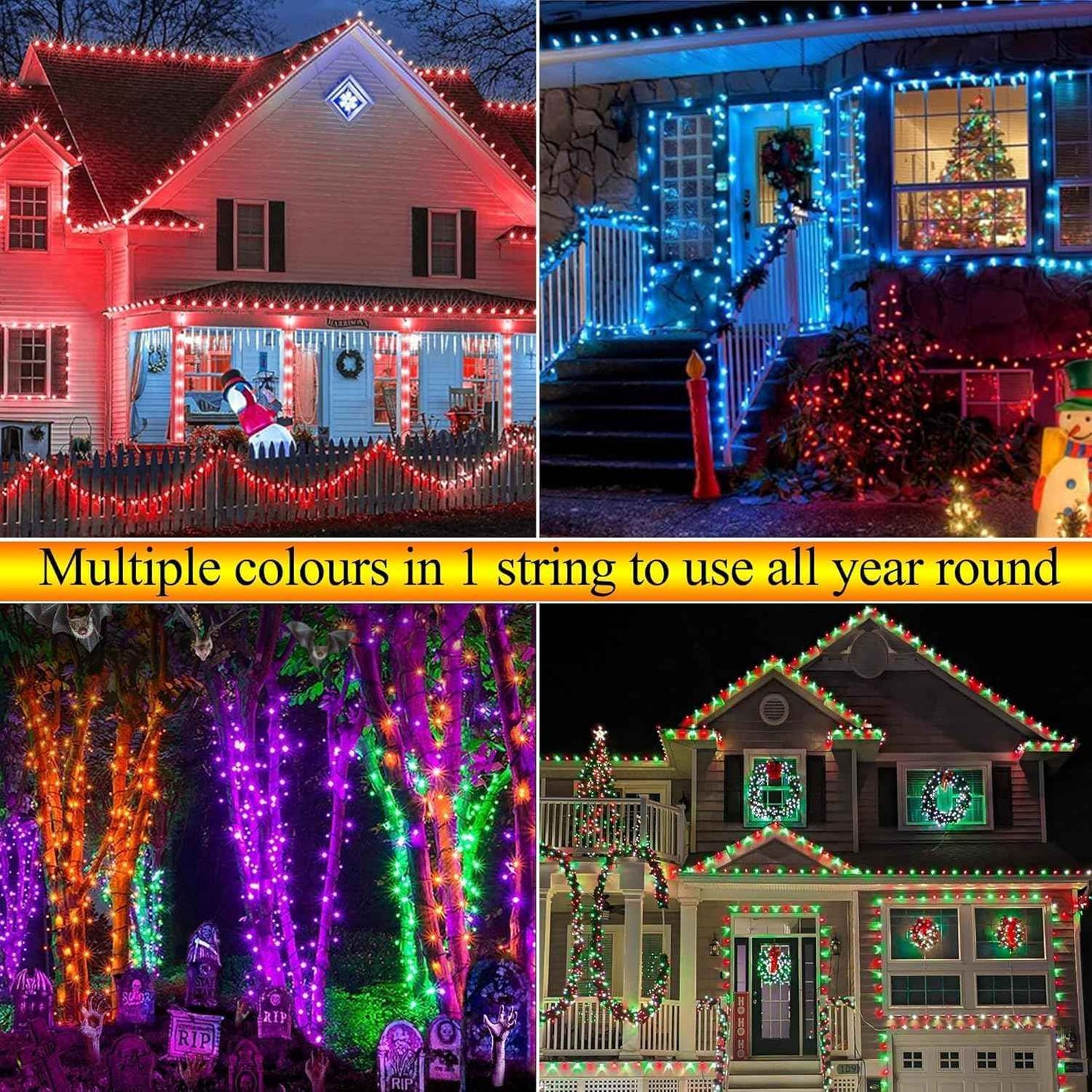 iBaycon Smart Color Changing Christmas Lights, 66FT 200 LED RGB Christmas Tree Lights Remote & App Controlled String Lights for Outdoor Indoor Christmas Decorations