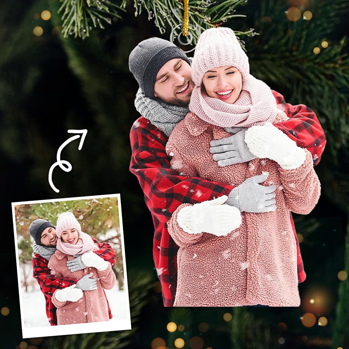 Pawfect House Personalized Photo Ornament, Custom Christmas Ornament, 2D Acrylic Ornaments with Couple Picture, Custom Photo Gifts for Women Men, Personalized Christmas Ornaments 2025, Couples Gifts