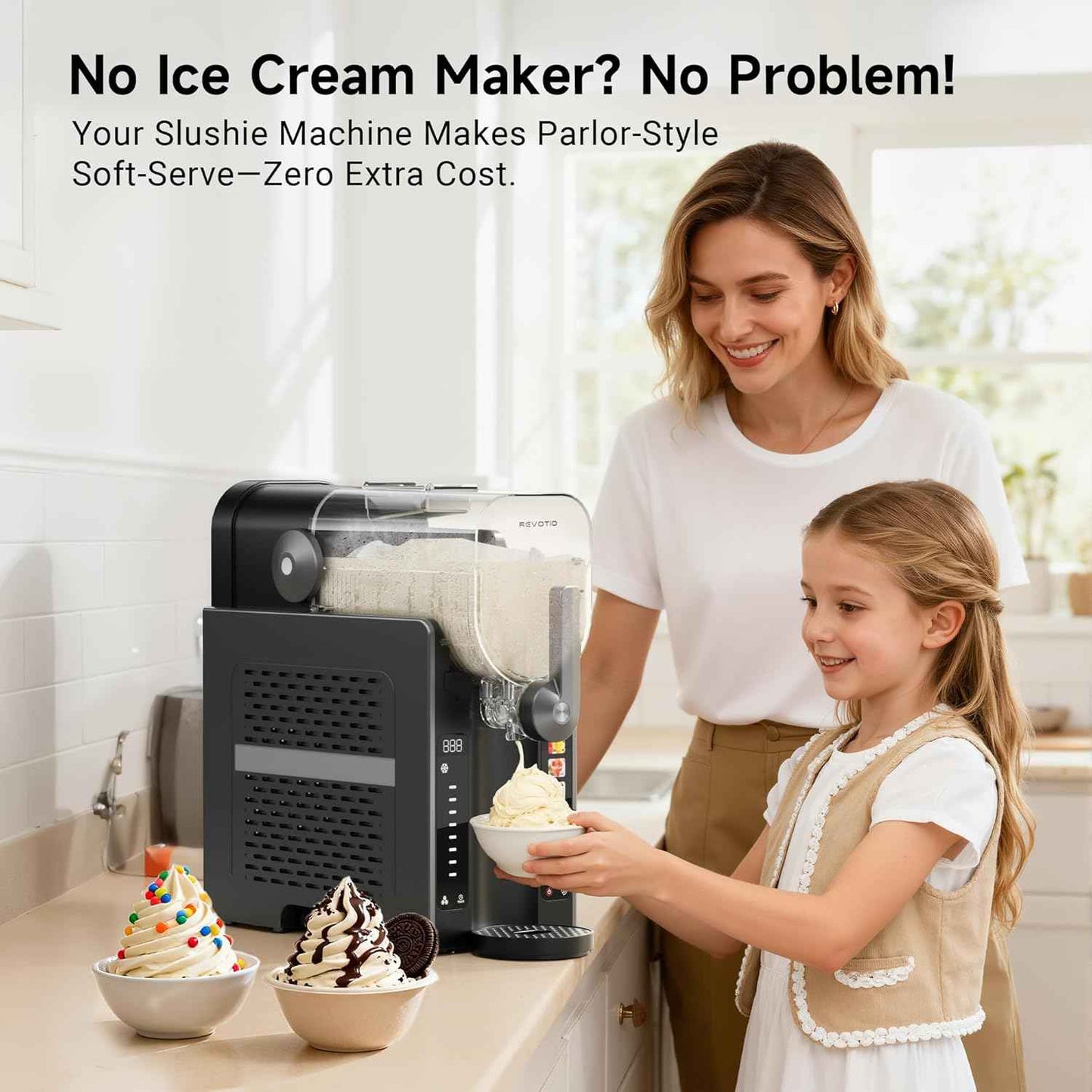 Slushie Machine for Home, 88 oz Slushy Machine, No Ice Needed Frozen Drink Maker with 6 Presets, Quiet, Auto-Clean, LED Display, Black, Perfect for Margaritas, Frappés, Milkshakes and More