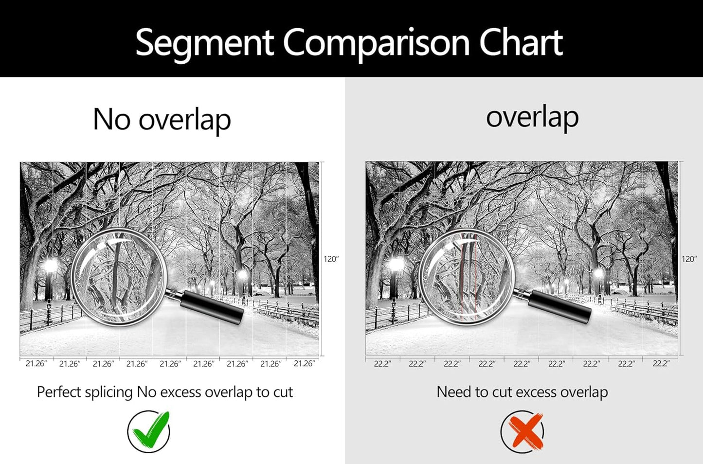 Beautiful 3D Snowy Forest Wallpaper Gray New York Park Landscape Wall Mural Living Room Bedroom (Not Peel and Stick)