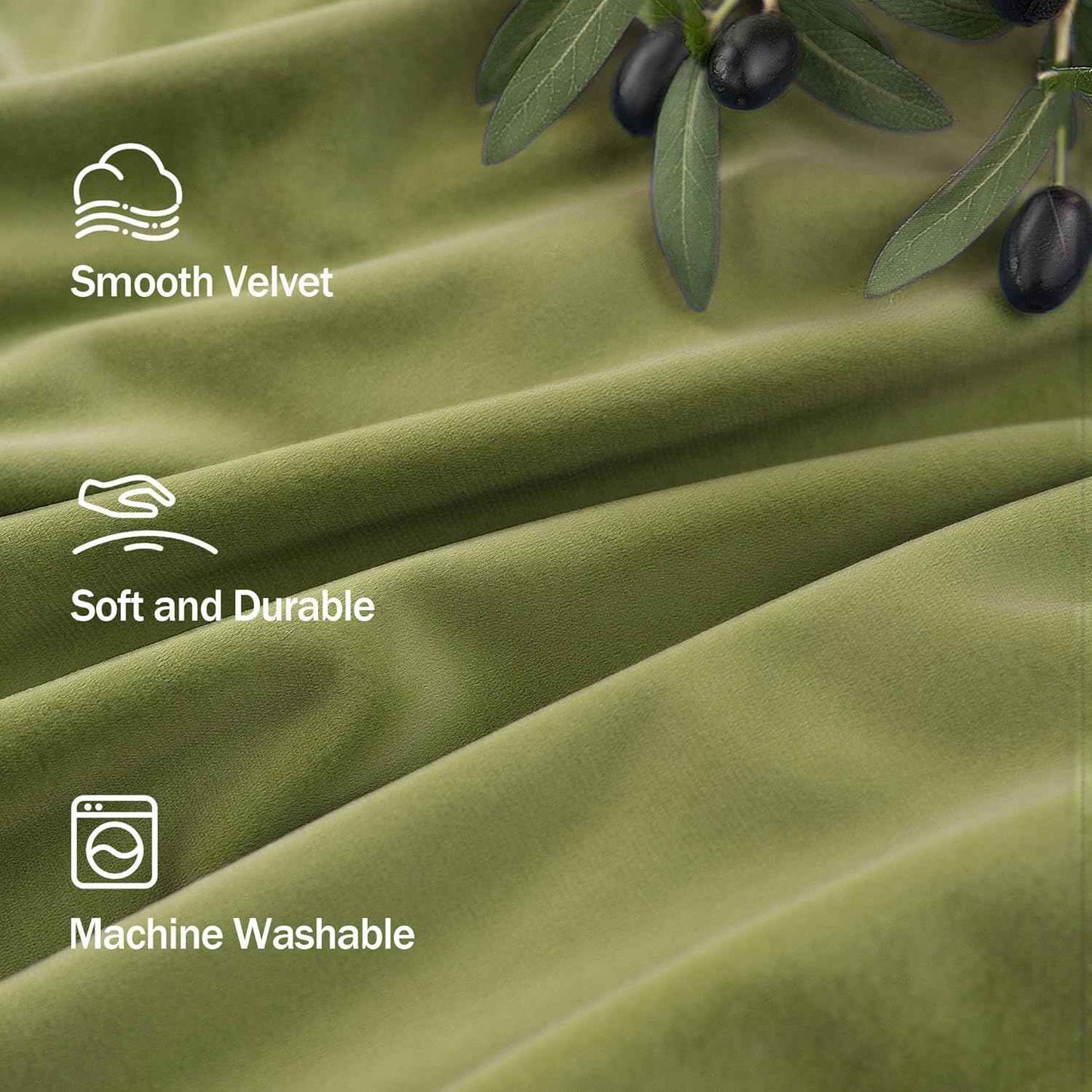Moss Green Velvet Curtains 84 Inch Long 2 Panel Thick Soft Luxury Sage Olive Green Curtain for Living Room Darkening Thermal Insulated Privacy Drape Bedroom Sliding Door 52x84 Floor Length Back Tab