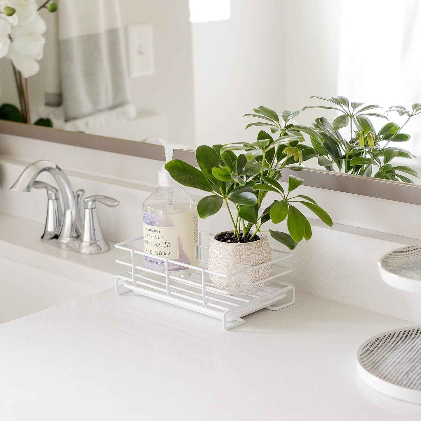 Kitchen Sink Sponge Soap Holder For Countertop Large White Kitchen Soap Tray Sink Organizer