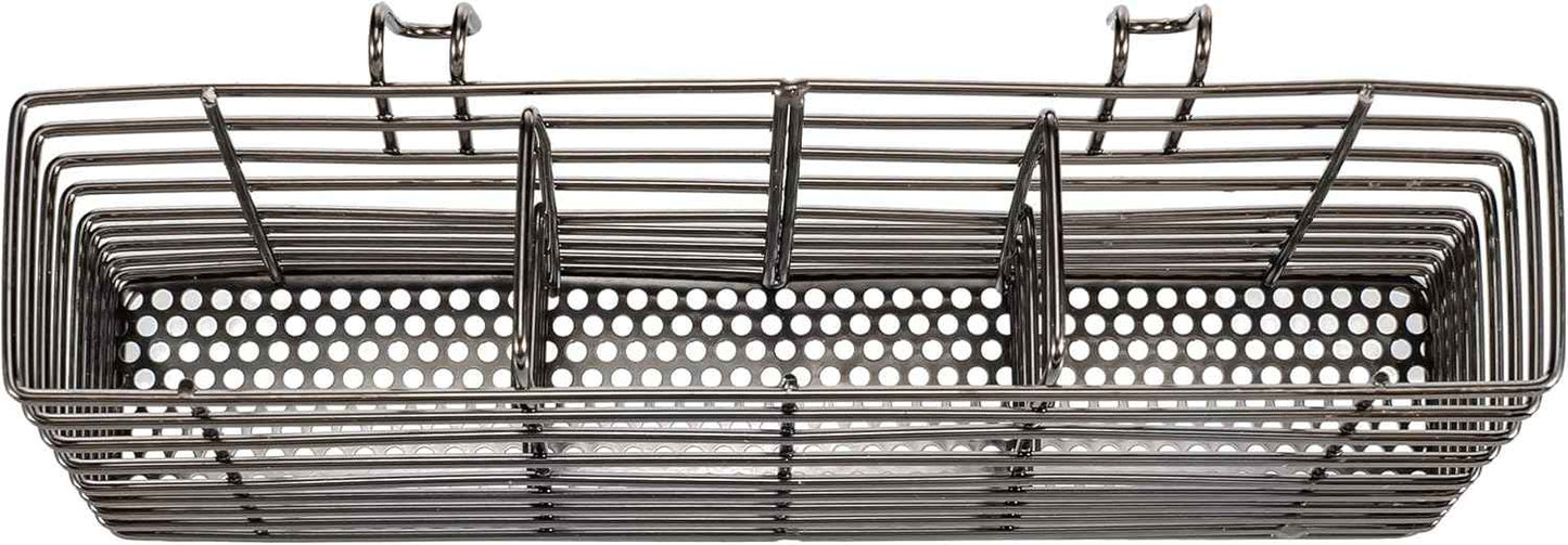 Slideep Cutlery Utensil Silverware Drying Rack, Flatware Storage Solution Basket with Hooks for Kitchen Dish Drainer Dish Drying Rack, Rust Proof Nickel