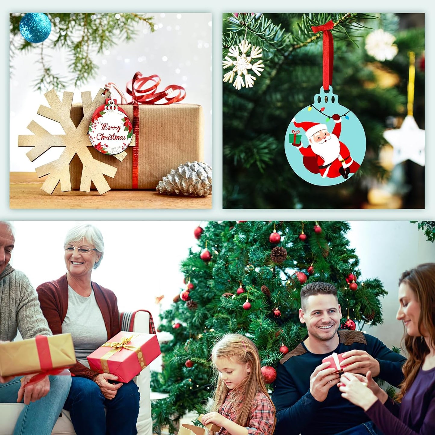 Personalized Christmas Ornaments 2025 Customized with Photo Text Ornament Keepsake Pet First Christmas Ornament Bulk Custom Wooden Xmas Tree Decorations, Wood Lantern