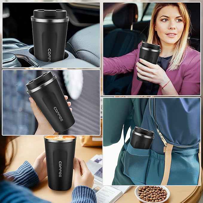 MOMSIV 17oz Travel Mug, Insulated Coffee Cup with Leakproof Lid, Vacuum Stainless Steel Double Walled Reusable Tumbler for Hot and Cold Water Coffee and Tea In Travel and Car