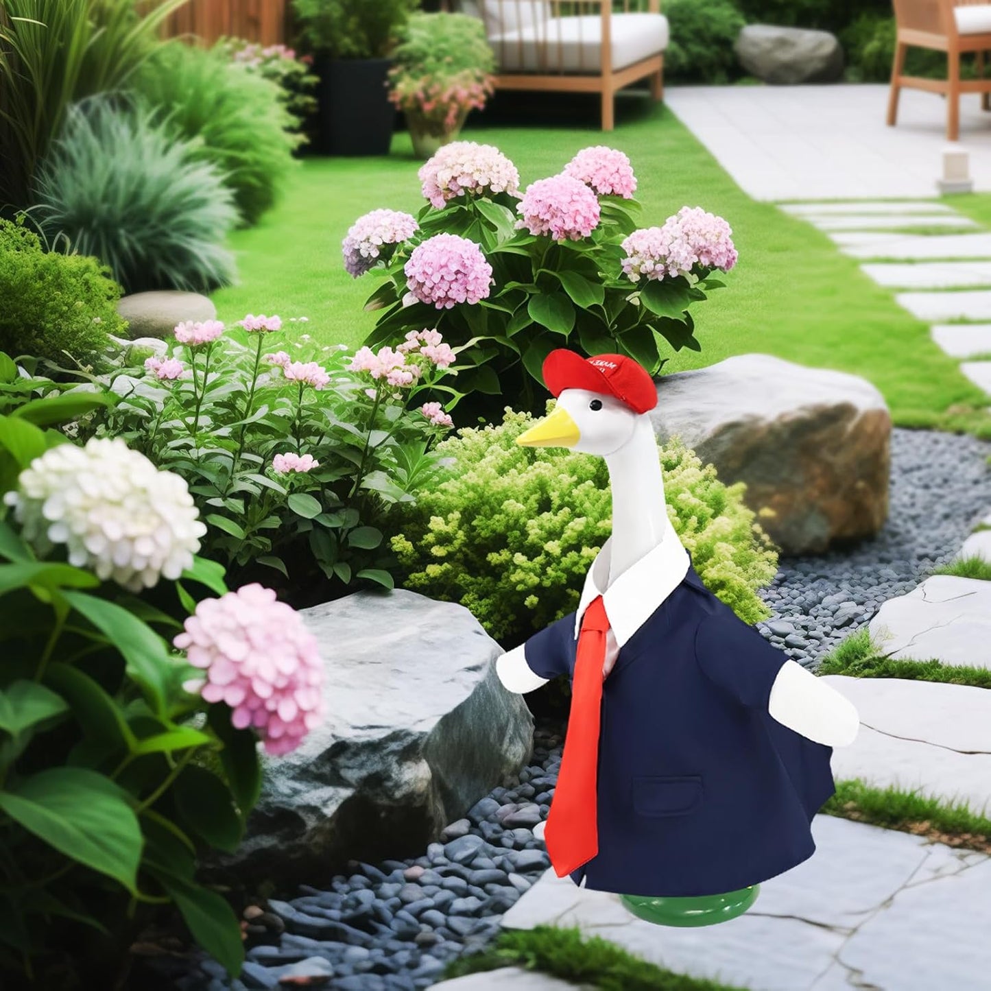 3 Pcs Porch Goose Outfits, for 23-28 Inch Porch Goose,Patriotic Costume for Plastic/Cement Statue for Outdoor Courtyard Garden Terrace Art Decoration (Patriotic Costumes)