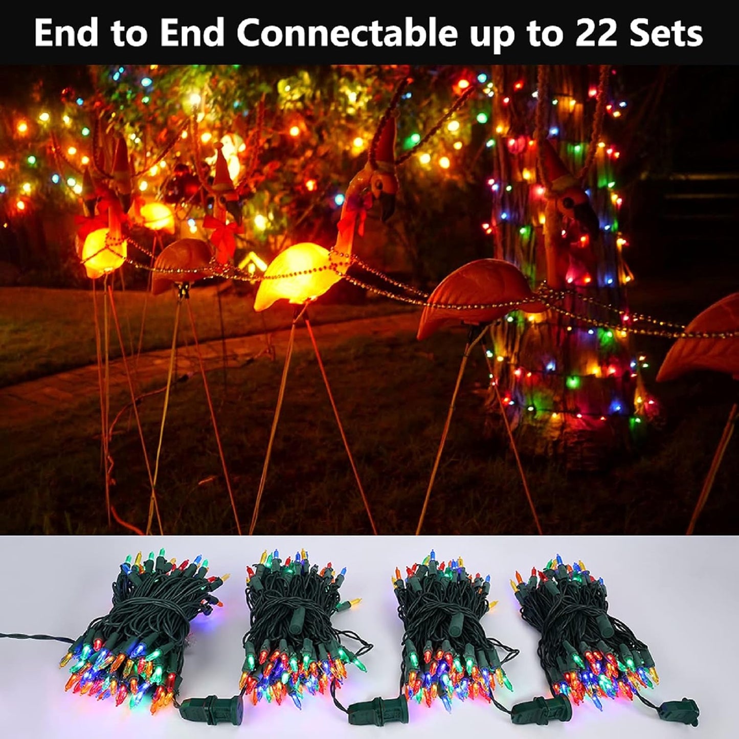 Brizled Multicolor Christmas Lights, 33ft 100 LED Christmas Lights, 120V UL Certified Connectable Xmas Tree Light Colored Mini Light for Indoor Outdoor Xmas Party Home Patio Garden and Holiday Decor