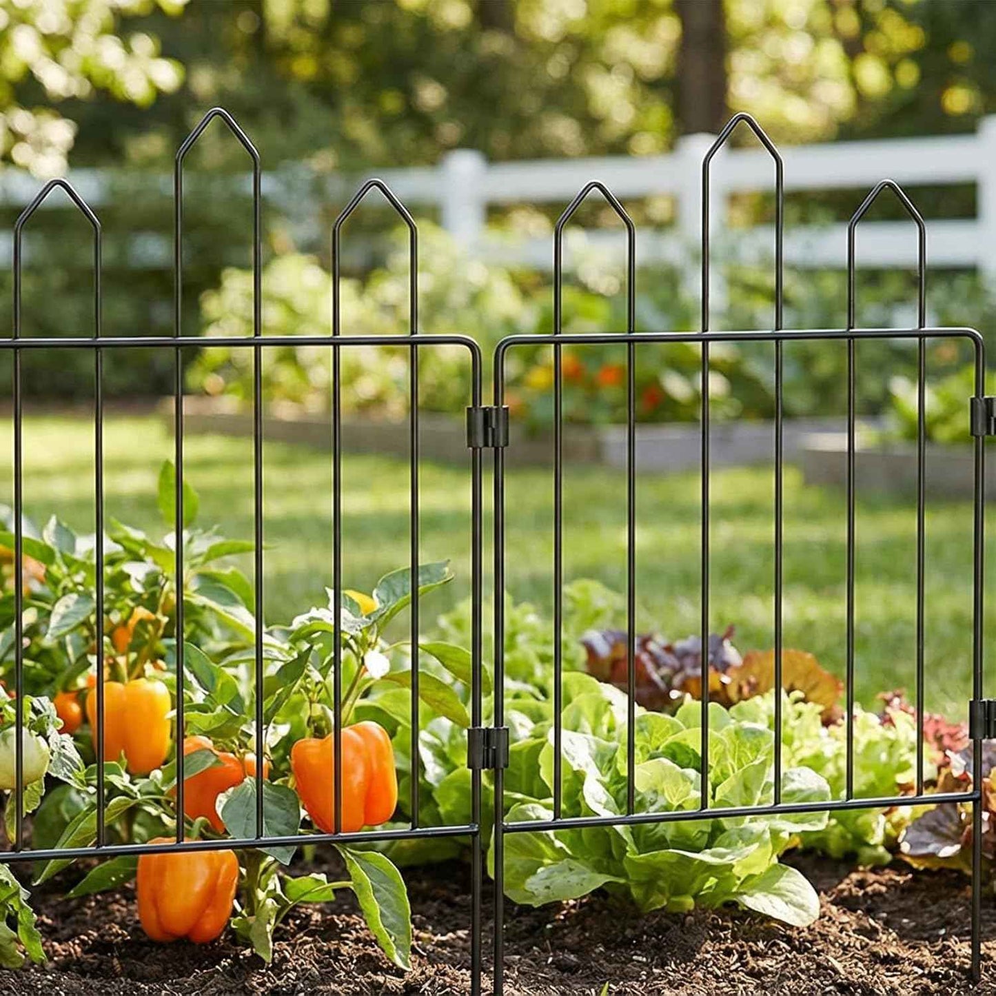 25 Pack Decorative Outdoor Garden Fence Panels 23.6in(H) X 26ft(L), No Dig Metal Animal Barrier Fence, Rustproof Wire Border Fencing for Yard Patio Landscape Dog Fence, Outdoor Decor