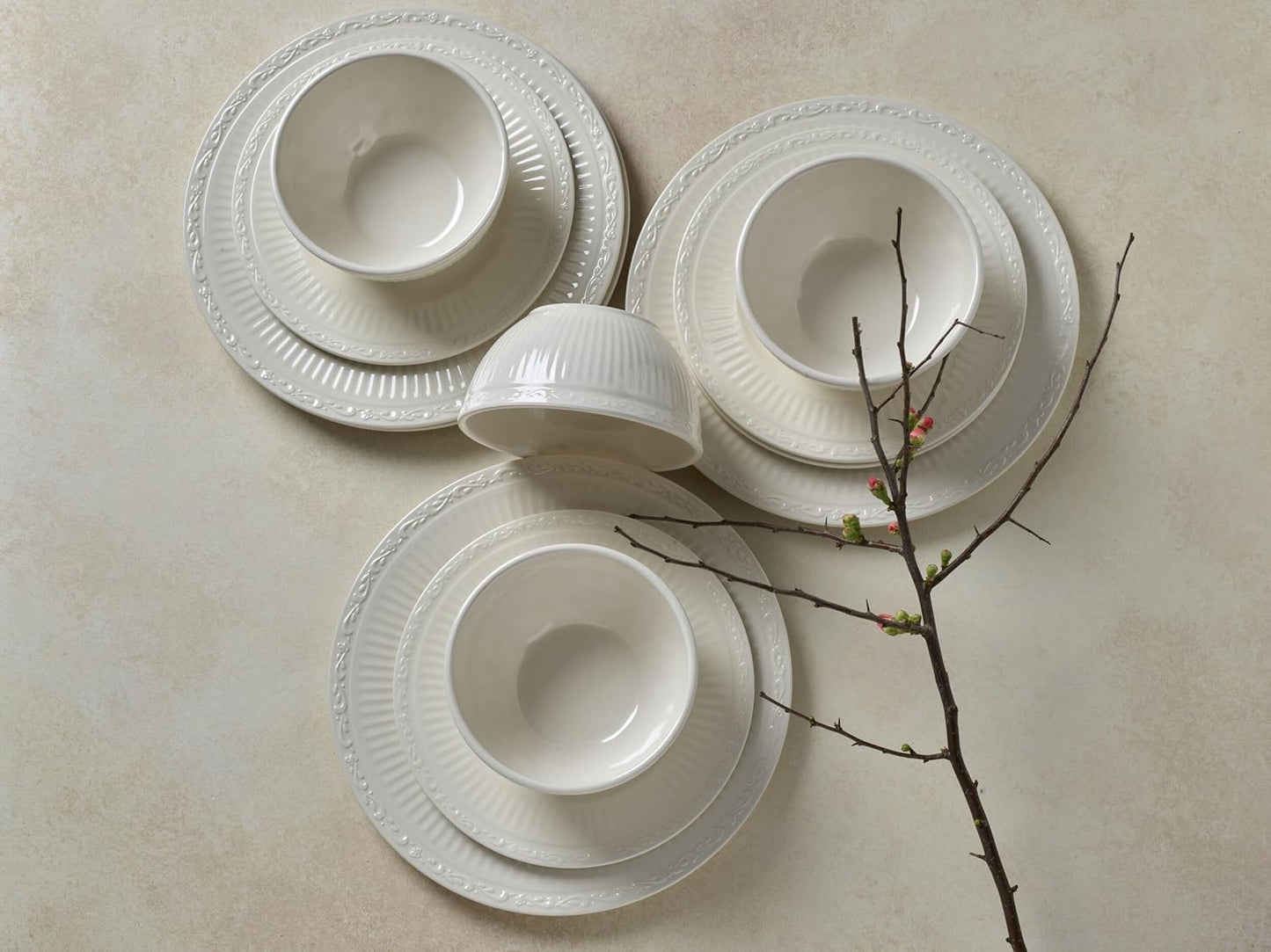 Mikasa Italian Countryside 12 Piece Melamine Outdoor Dinnerware Set, Service for 4