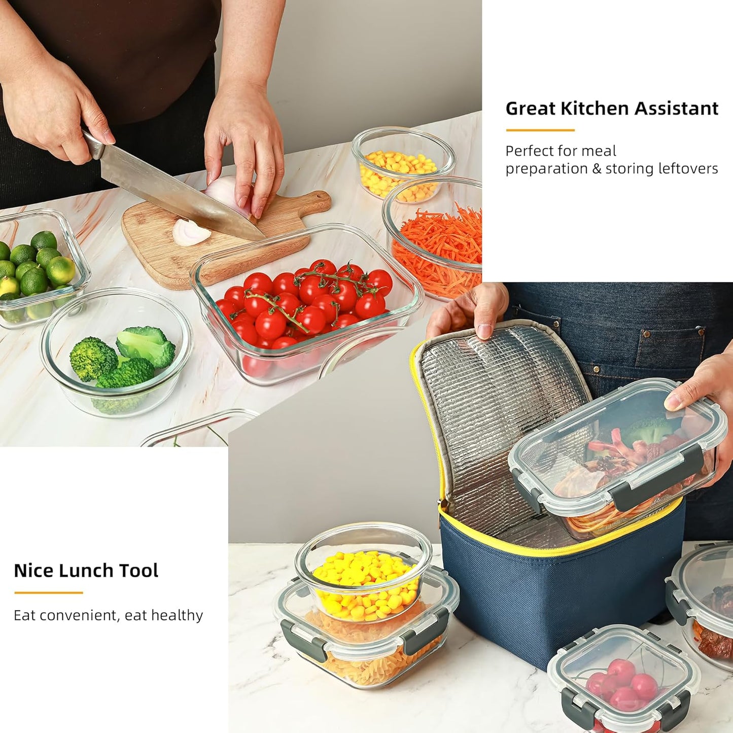 12 Pack Glass Food Storage Containers Set, Glass Meal Prep Containers with Lids, Airtight Lunch Containers, Dishwasher Safe, pink
