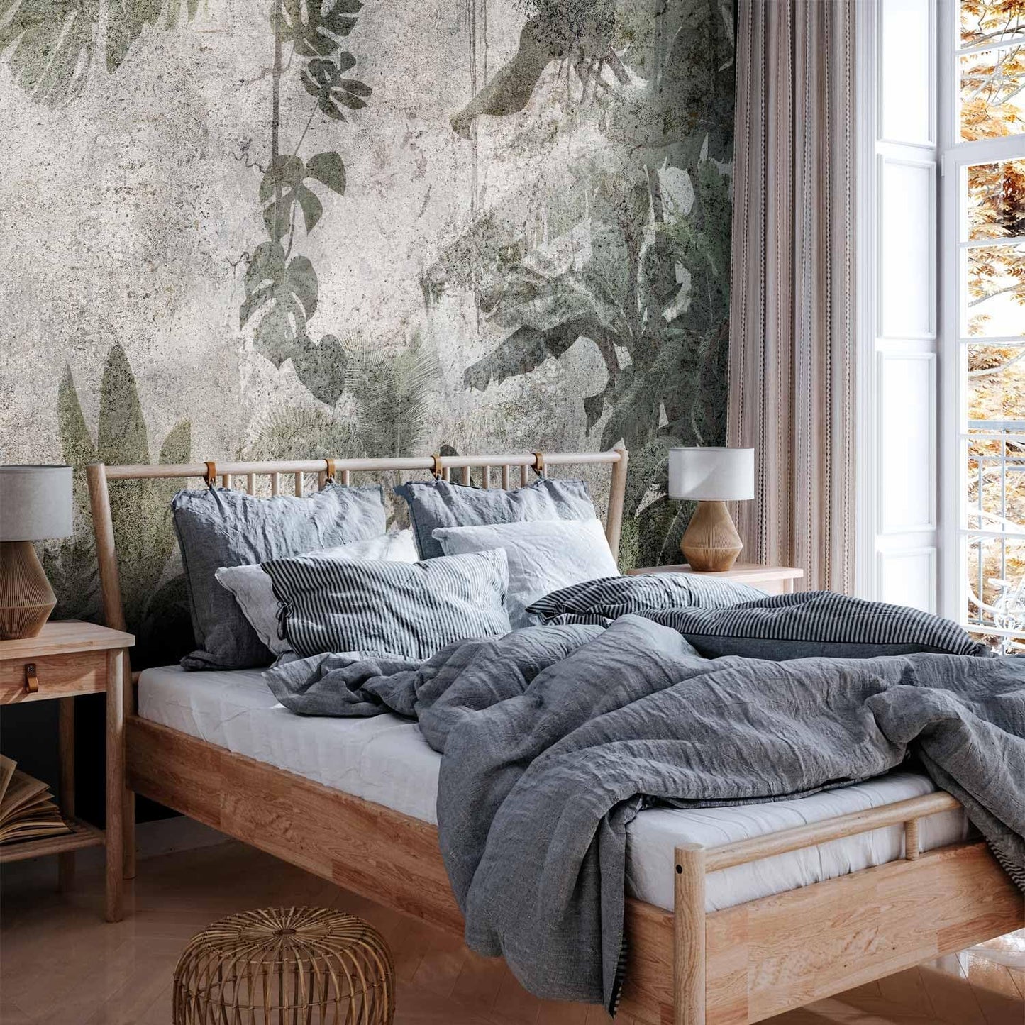 artgeist Wall Mural Tropical Leaves 135x101 in - XXL Peel and Stick Self-Adhesive Wallpaper Removable Large Sticker Foil Wall Decor Print Picture Image Design Jungle Nature Monstera b-C-0821-a-a