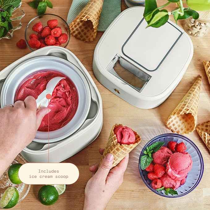 1.5 Quart Ice Cream Maker with Touch Control Panel, Freezer Bowl Design, Compact Electric Machine for Homemade Frozen Desserts, Gelato & Sorbet
