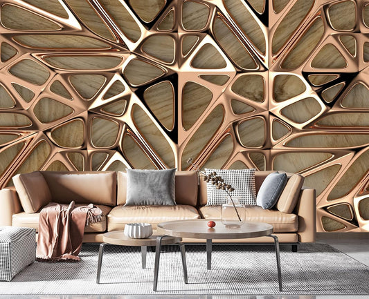 3D Metal Wall Mural Wallpaper for Bedroom 103" x 69"