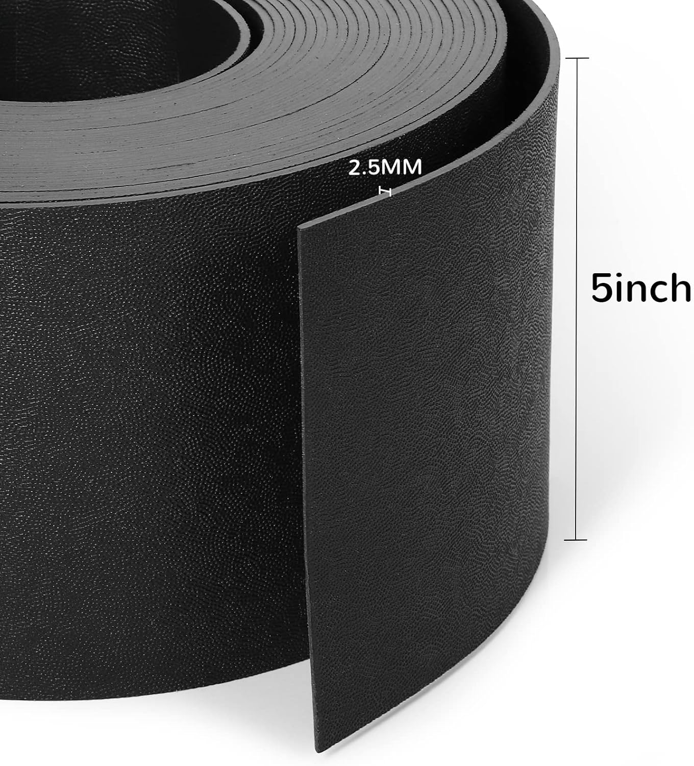 Black Plastic Garden Landscape Edging, 5” Tall Border Coil, Flexible and Strengthened with Anti-UV Treatment (20ft with 6pcs Stakes)