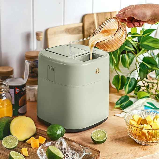 1.5 Quart Ice Cream Maker with Touch Control Panel, Freezer Bowl Design, Compact Electric Machine for Homemade Frozen Desserts, Gelato & Sorbet (Sage Green)
