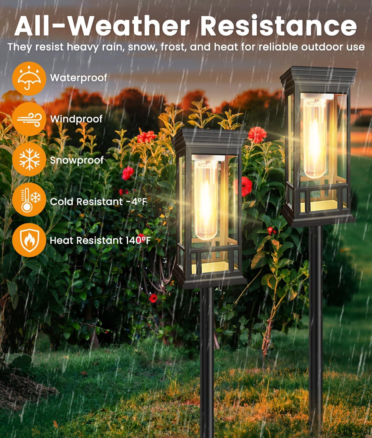 12 Pack Solar Pathway Lights Outdoor, Taller Bright Solar Path Lights Waterproof, Auto On/Off Solar Powered Garden Lights for Outside Landscape Path Yard Walkway Lawn Driveway Patio Lighting Decor
