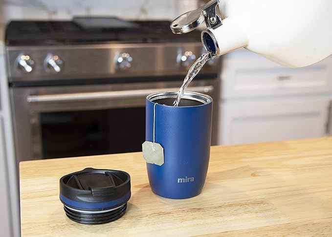 MIRA 12 oz Travel Coffee Mug - Insulated Stainless Steel Tumbler with Screw Lid - Admiral Blue