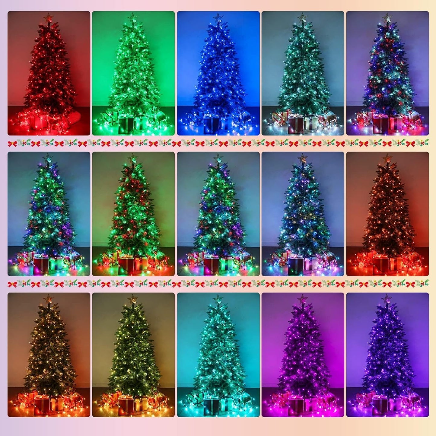 iBaycon Smart Color Changing Christmas Lights, 66FT 200 LED RGB Christmas Tree Lights Remote & App Controlled String Lights for Outdoor Indoor Christmas Decorations