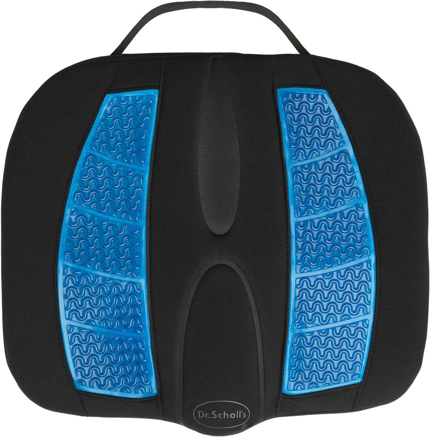Dr. Scholl's Massaging Gel Posterior Seat Cushion for Car, Office, Home — Black